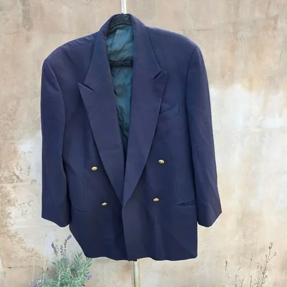 Giorgio Armani le collezioni oversized double breasted blazer gold buttons